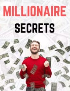 Discover the Millionaire Secrets to Financial Success: A golden key, a stack of cash, and a briefcase symbolize the secrets to achieving wealth and prosperity.