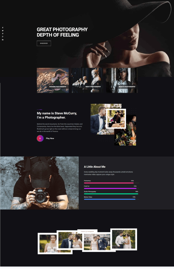 Example of a website design for website development, featuring a modern and visually appealing layout with clear navigation and engaging visual elements.